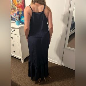 Venus navy blue skirt and top set, size 14